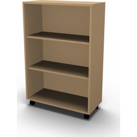 Jive reol m/3 rum bøg finer, forberedt t/hjul D35