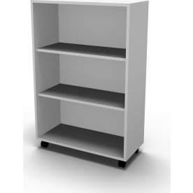 Jive reol m/3 rum hvid decor, forberedt t/hjul D35