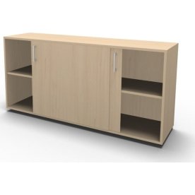 Jive+ Skydedørsskab m/4 rum m/lås birk finer B160