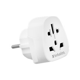 Verbatim rejseadapter 100-250V, 10A, hvid