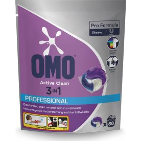 Omo Pro Active Clean 3i1 Vaskekapsler, 80 kapsler