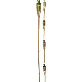 Havefakler i bambus, 120 cm, 4 assorterede