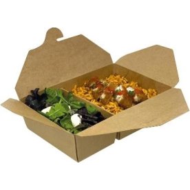 Take away boks, brun, 2-rum, 510/920ml, 50 stk.