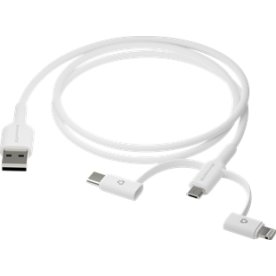 Dbramante 3in1 Cable–USB A to USB-A,C & Lightn-W