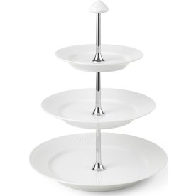 Royal Copenhagen Hvid Riflet Étagère 3 Lag H35,5cm