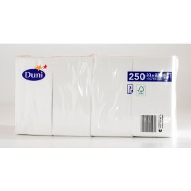 Duni Frokostserviet, 1/8 fold, 3-lag, hvid, 250stk