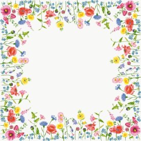 Dunicel Stikdug, 84x84 cm, Flowy Meadow, 20 stk.
