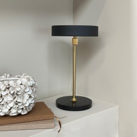 Dyberg Larsen Moonlight Bordlampe sort/marmor/mess