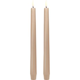 UYUNI LED stagelys H25 cm, Beige, 2 stk