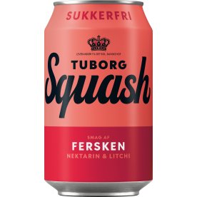 Tuborg Squash Fersken, Sukkerfri, 33 cl