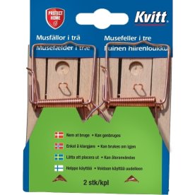 Kvitt Musefælde i træ, 2 stk.