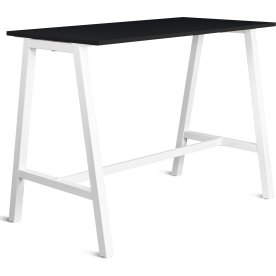 Talk Højbord, hvidt stel/sort laminat, 140x70 cm