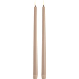 UYUNI LED stagelys H32 cm, Beige, 2 stk