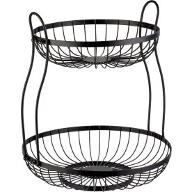 Westmark Brødkurv 2-etager, sort stål, Ø25+30 cm.