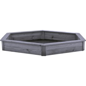 NORDIC PLAY Sandkasse, 6-kantet, grå