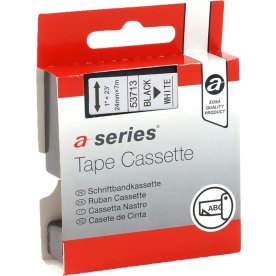 a-series labeltape 24mm, sort på hvid, Dymo 53713