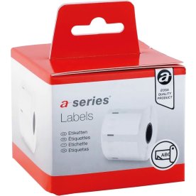 a-series labeltape 54x101mm, sort på hvid