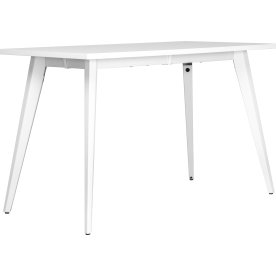 Simple skrivebord, stålstel/hvid top, 120x60 cm