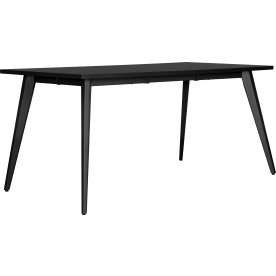 Simple skrivebord, stålstel/sort top, 160x80 cm