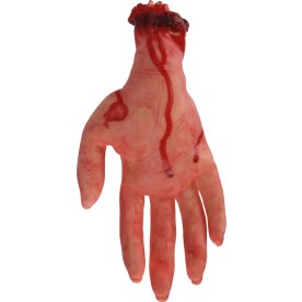 Afhugget Halloween Hånd, blodig, plastik