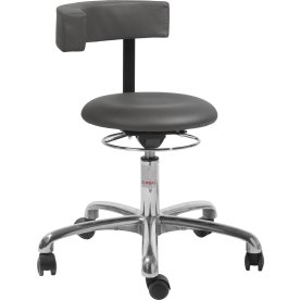 Saturn Stol, Mørkegrå, Kunstlæder, 54-73 cm, Alu