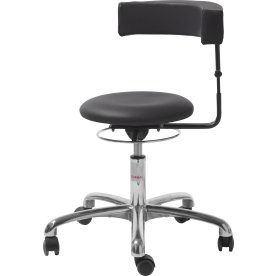 Saturn Plus Stol, Sort, Kunstlæder, 45-58 cm, Alu