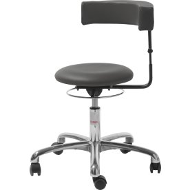 Saturn Plus Stol, Mørkegrå, K.læder, 45-58 cm, Alu