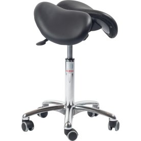 Echo Sadelstol, Sort, Læder, 54-73 cm, Alu