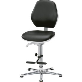Renrum Arbejdsstol, Sort, ESD Kunstlæder, 62-87 cm