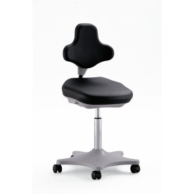 Laboratoriestol, Sort, 45-65 cm