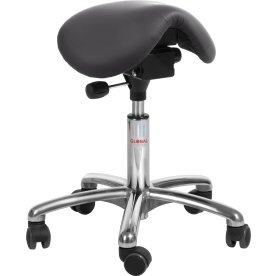 Mini Sadelstol, Sort, Kunstlæder, 51-64 cm, Alu