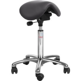 Mini Sadelstol, Sort, Kunstlæder, 60-79 cm, Alu