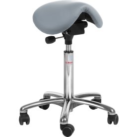 Mini Sadelstol, Lyseblå, Kunstlæder, 60-79 cm, Alu
