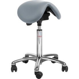 Dalton Sadelstol, Lyseblå, K.læder, 60-79 cm, Alu