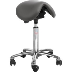Dalton Sadelstol, Mørkegrå, K.læder, 60-79 cm, Alu
