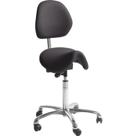 Dalton Sadelstol, Sort, K.læder, 60-79cm, Ryglæn