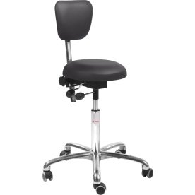 PAS Klinikstol, Sort, Kunstlæder, 60-79cm, Ryglæn