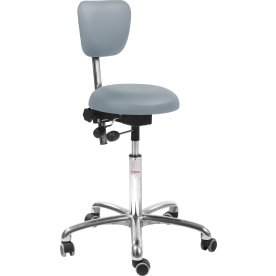 PAS Klinikstol, Lyseblå, K.læder, 60-79cm, Ryglæn