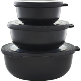 Mepal Lav Skålesæt, m. låg, 3 stk., sort