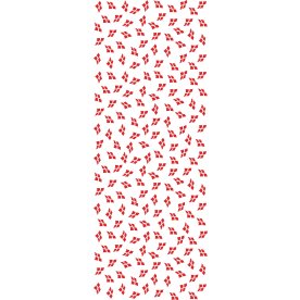 Papirdug, 1,2 x 5 m, hvid m. dannebrogsflag