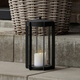 Zone Firefly Lanterne, m. glas, H25 cm, sort stål