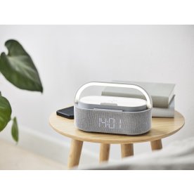Nordic Sense Vækkeur, m. lys og Bluetooth, grå