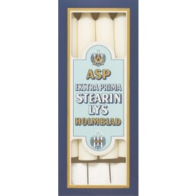 ASP-Holmblad Kronelys 2, 3x19cm hvid, 4stk, m/spyd