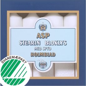 ASP-Holmblad Bloklys 3, 8x11cm, hvid, 4stk, m/spyd