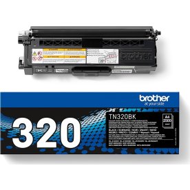 Brother TN320BK lasertoner, sort, 2500s