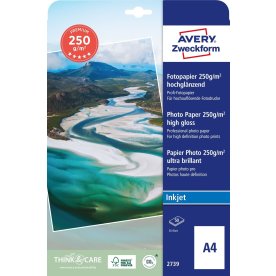Avery inkjet fotopapir, glossy, A4/250g/50ark