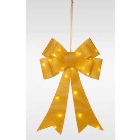 Sløjfe m. LED, guld, batteridrevet, 61 cm