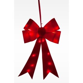 Sløjfe m. LED, rød, batteridrevet, 61 cm