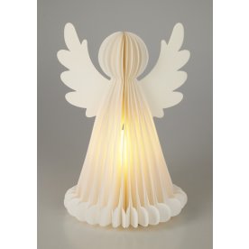 Engel I Papir m. LED Gør Det Selv, 28.5cm, hvid