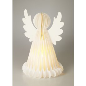 Engel I Papir m. LED Gør Det Selv, 50cm, hvid